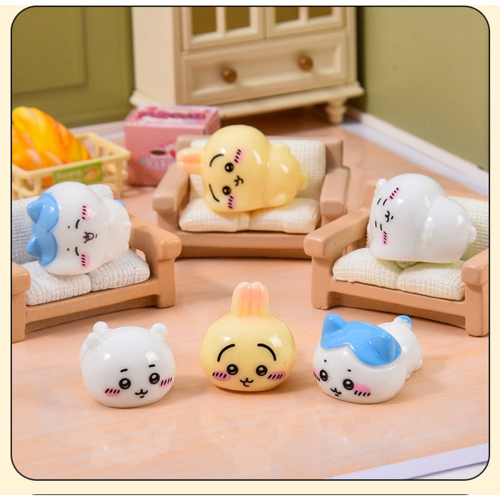 Resin Craft Kit - 9PCS Kawaii Chiikawas Serisi Reçine Oyuncaklar