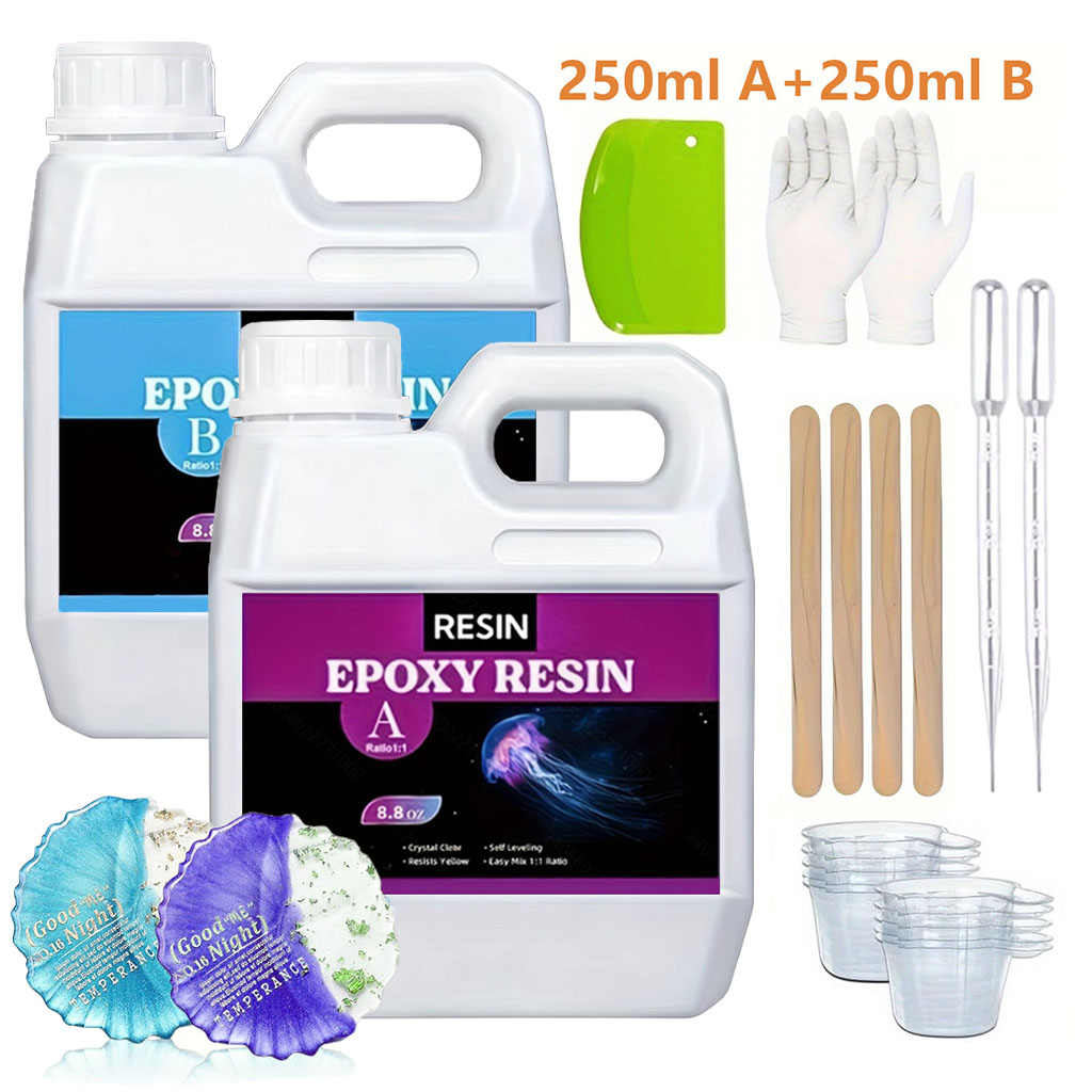 Resin Jewelry Kit - 125ml/250ml Kristal Berraklığında Döküm Reçine Kiti,