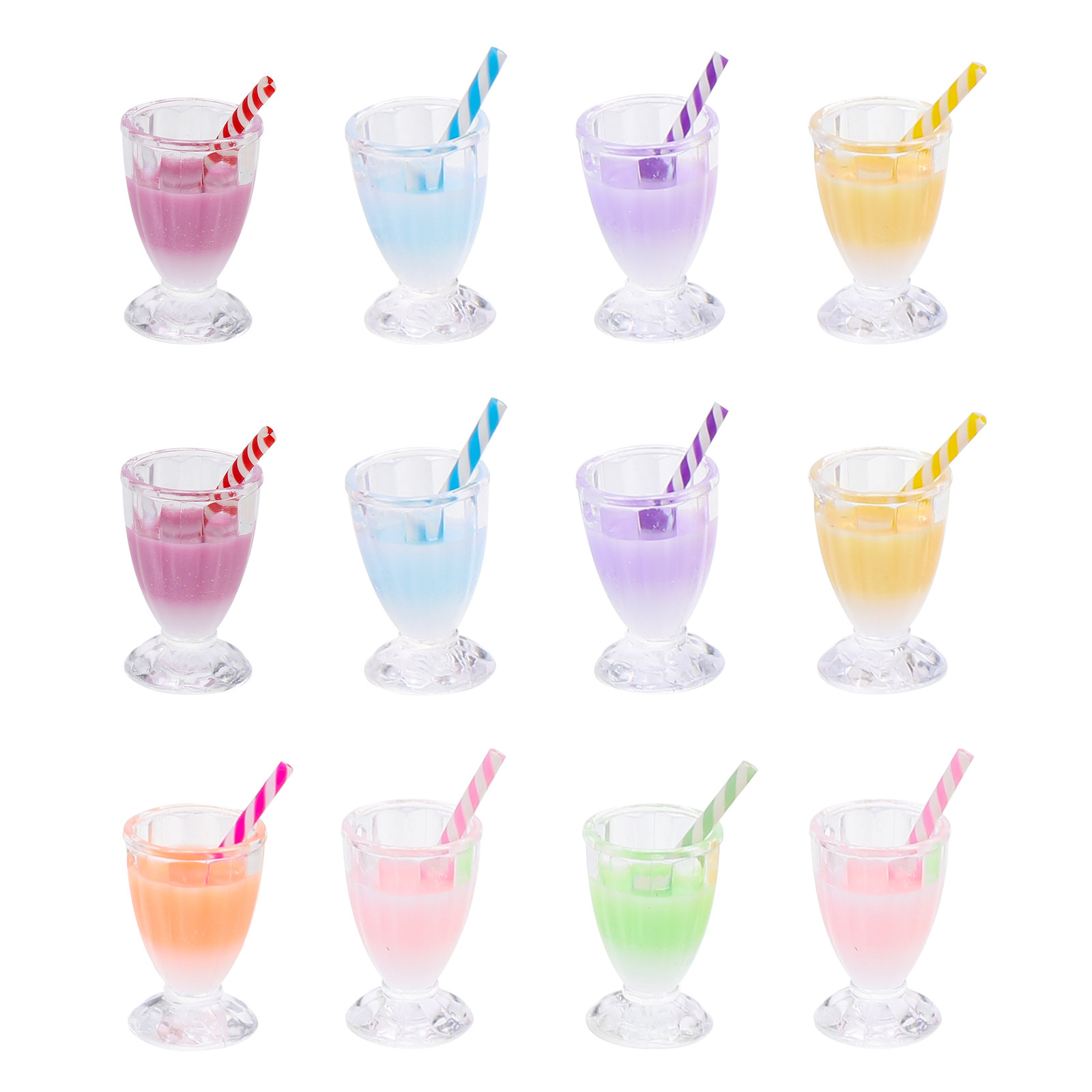 Resin Crafts Diy - 12 Adet Sütlü Çay Şişesi Şeklindeki