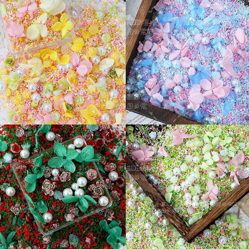 Flower Preservation Resin - 10ML-100ML Karışık Ortanca Çiçek Tozu, Vintage