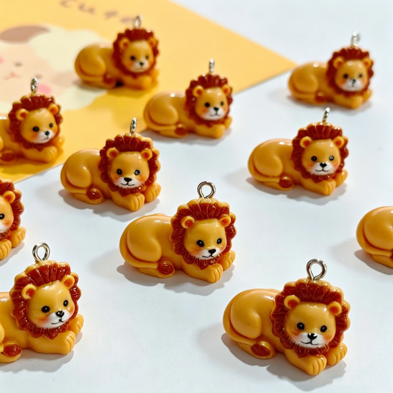 Resin Craft Projects - 6 Adet Reçine Simülasyonlu Sevimli Aslan