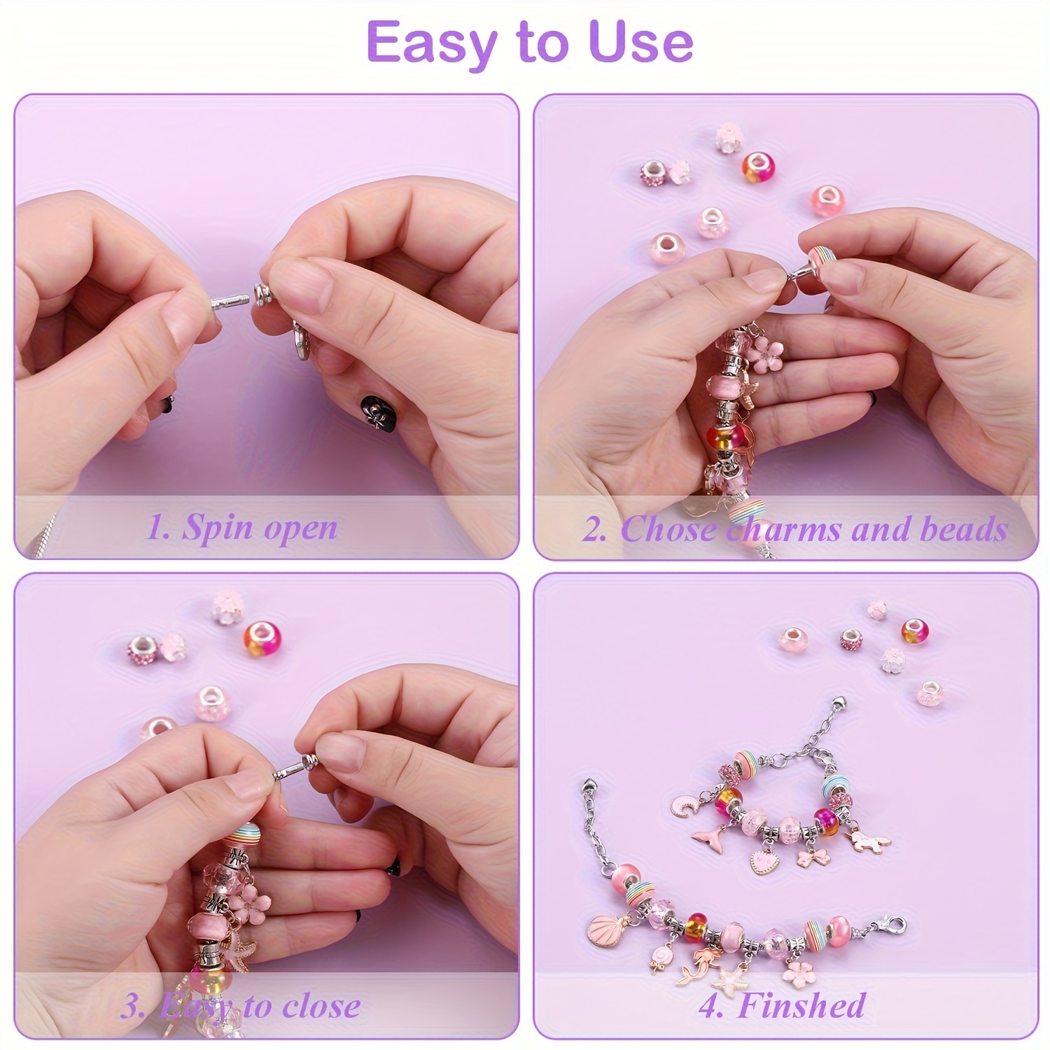 68 Parçalık Boncuk Seti, Mor M - Resin Jewelry Kit incelemesi ve fiyatı